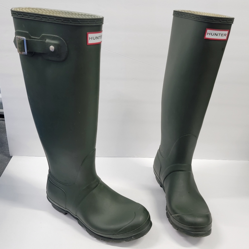 Hunter Rain Boots Green Original Tall 7M/8F